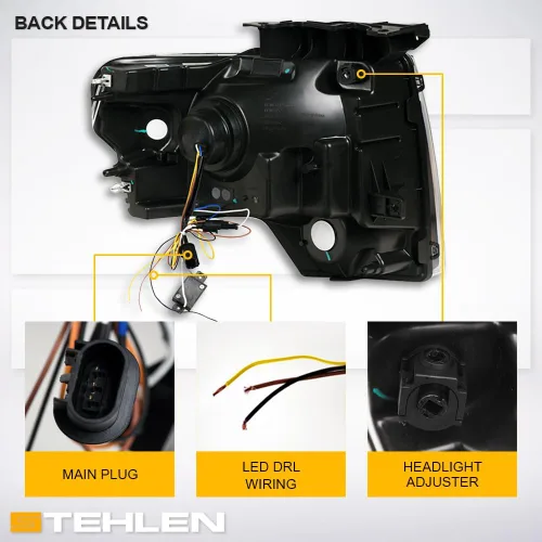 Vista 5 de Stehlen 642167826446 Compatible con Ford F150 Switchback 2009-2014 - Barra secuencial de tira de luces LED con señal ámbar, color negro