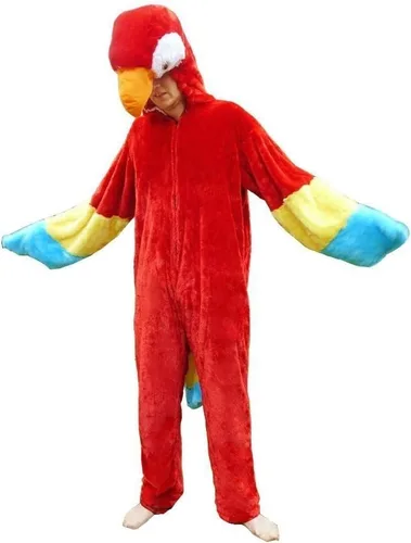 Vista 3 de Disfraz de loro de Halloween, para adultos, unisex, mujeres-s, hombres, parejas, disfraz de pájaro, disfraz de arco iris, traje tropical, talla F32 M