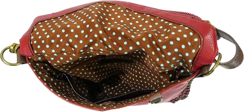 Vista 2 de CHALA Encantador Bandolera Bolso Bandolera Con Solapa Superior Y Cremallera Borgoña (Metal Cat), Gato delgado