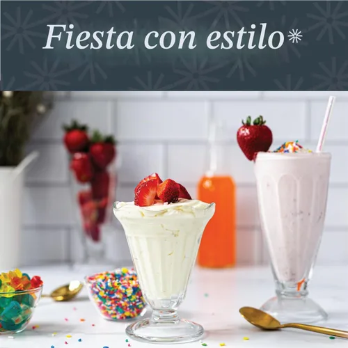 Vista 4 de Vikko Tazas de helado con base de vidrio, juego de 6 tazas de leche, vasos de malteada de 7.5 onzas, tazas de helado con base, vasos de postre