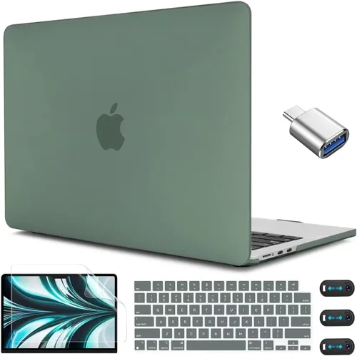 Vista 30 de CISSOOK para MacBook Air 13.6 M4 M3 M2 Funda 2025 2024 2022 Release, Carcasa Rígida de Plástico y Cubierta de Teclado y Adaptador USB para MacBook