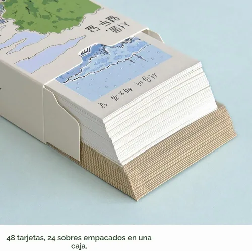 Vista 3 de Monolike Tarjeta Día a Día, 101 Seúl Doce Meses - Mezcla de 48 Mini Tarjetas Individuales, 24 sobres Paquete