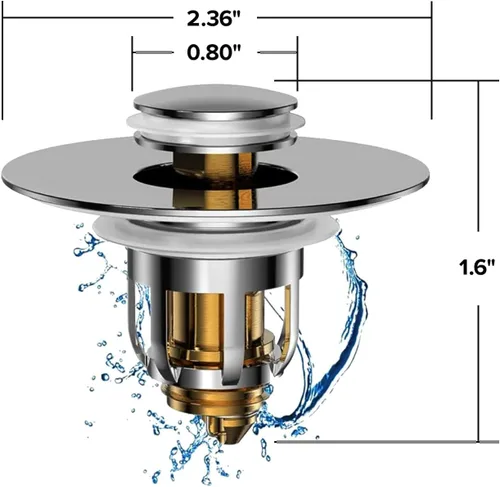 Vista 2 de Mer-Maid Drain Magic Tapón universal para fregadero extra resistente, como se ve en la TV, reemplaza instantáneamente los tapones rotos o faltantes
