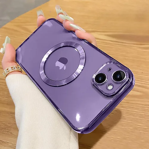 Vista 11 de Funda magnética transparente compatible con iPhone 11, lujosa funda MagSafe transparente a prueba de golpes con protector completo de lente