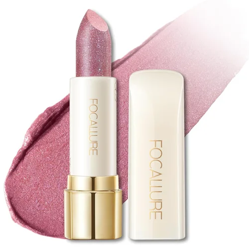 Vista 13 de FOCALLURE Lápiz labial brillante hidratante, acabado brillante perlado, bálsamo labial tintado hidratante con textura cremosa, mancha de labios