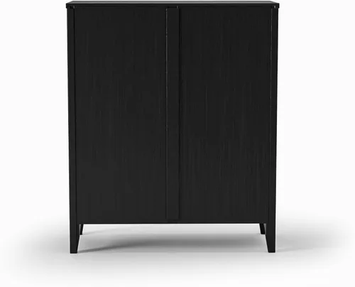 Vista 4 de Camaflexi Estantería estilo Shaker de 3 estantes, madera maciza, 36 pulgadas de alto, estantería ajustable, parte trasera cerrada, estantería