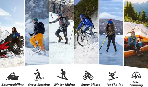 Vista 6 de Calcetines de esquí de lana recargables para hombres, calcetines eléctricos para mujeres, calentadores de pies para mujeres, caza, esquí, ciclismo