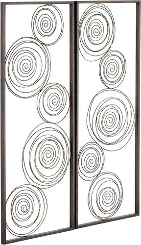 Vista 5 de Dahlia Studios Selke Metallic Swirl - Juego de 2 arte de pared de 13 3/4 x 35 1/2 pulgadas