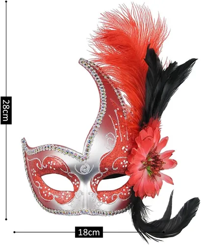 Vista 9 de Coddsmz Máscara de mascarada estilo veneciano con diamantes de imitación de cristal, vestido de princesa