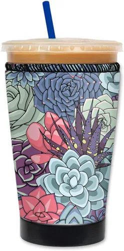 Vista 9 de Mugzie Funda aislante para café helado de lujo, neopreno reutilizable, acogedora para tazas de bebidas frías, evita la condensación y las vuelcas