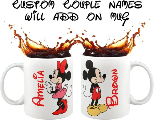Vista 2 de Juego de tazas de café regulares MM tazas de café para mujeres aniversario boda compromiso para pareja para él y ella tazas personalizadas tazas