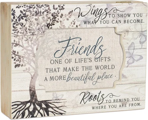 Vista 4 de Cottage Garden Friends Make World Beautiful Tree Decoupage Music Box Plays That's What Friends are for