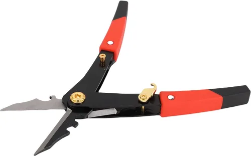 Vista 2 de banapoy 2 in 1 Aviation Tin Snips and Wire Cutter Stripping Tool, Heavy Duty Metal Shears Aviation Snips, Wire Stripper, Straight Cut, for Cutting
