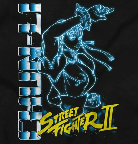 Vista 2 de Brisco Brands Street Fighter 90s Gamer Chun-Li - Sudadera con capucha para hombre y mujer