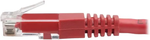Vista 4 de Tripp Lite Cable de conexión moldeado Gigabit Cat6 Cat5e RJ45 M/M 550MHz Rojo