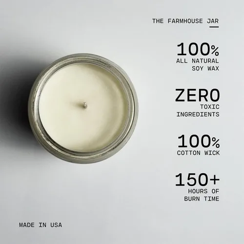 Vista 3 de Milkhouse Candle Company - Farmhouse Collection - Vela en tarro. Blanco