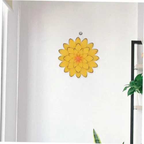 Vista 9 de Abaodam Decoración de pared de flores de hierro, 1 unidad, colgante de flores de simulación, arte de pared para interiores, artesanía fina