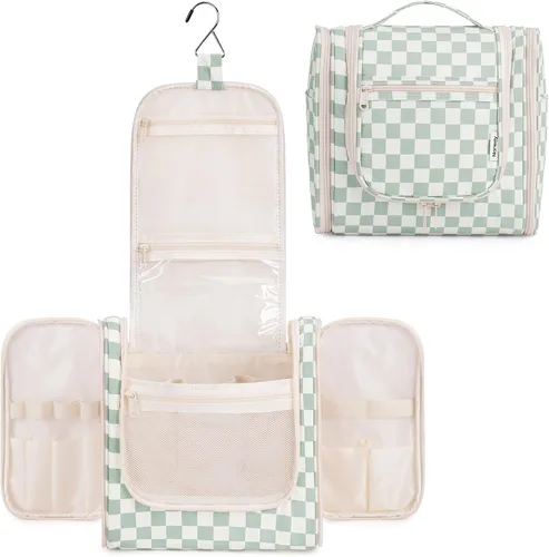 Vista 39 de Narwey - Neceser de viaje colgante, organizador de maquillaje y productos cosméticos para mujeres y hombres, Aa-morado., L