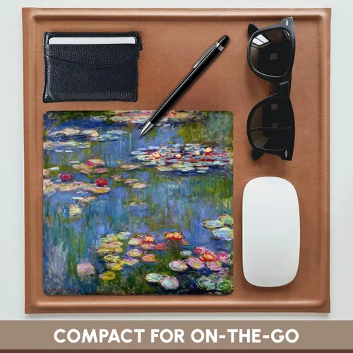 Vista 4 de 3dRose LLC - Alfombrilla de mouse de 8 x 8 x 0.25 pulgadas, lirios de agua por Claude Monet Impresionismo Nenúfares impresionistas en estanque