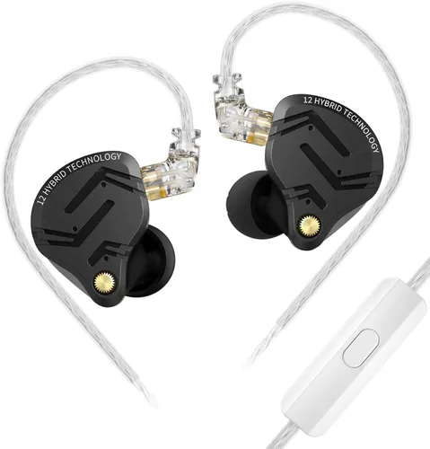 Vista 12 de KZ ZS12 PRO 2 - Auriculares in-ear con monitor de oído, auriculares híbridos para juegos 1DD+5BA, auriculares con cable transparente, auriculares