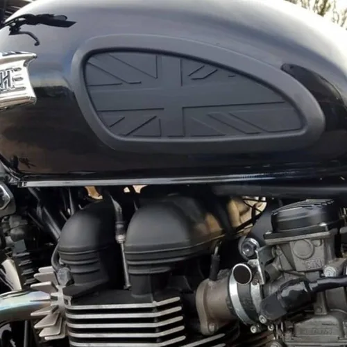 Vista 2 de KIMISS Almohadilla de Rodilla para Tanque de Motocicleta, Protector de Almohadilla Adhesiva para Tanque de Combustible de Goma Repuesto para T100