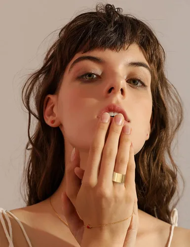Vista 4 de RLMOON Anillos de banda ancha chapados en oro o plata de 18 quilates de 0.472 pulgadas, anillo de pulgar para mujeres y hombres, grueso, simple