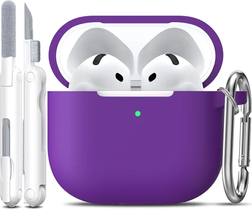 Vista 102 de R-fun for AirPods 2nd/1st Case Silicone Cover, Banana Violet Violeta plátano