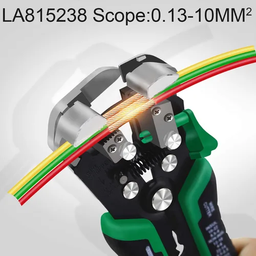 Vista 4 de LAOA Herramienta pelacables automática, pelacables autoajustable y engarzadora, cortador de alambre eléctrico 8-26 AWG para electricistas