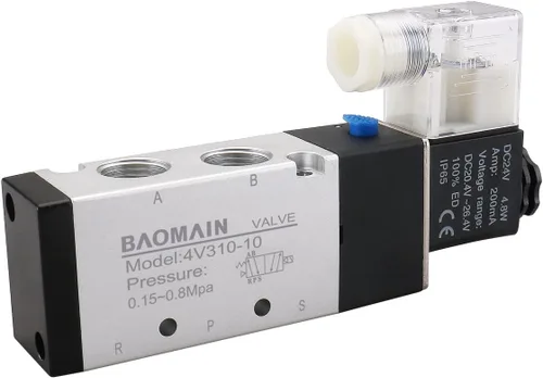 Vista 8 de Baomain Válvula de aire neumática del solenoide 4V310-10 DC 12V 5 vías 2 posición PT 3/8" tipo de actuación pilotado internamente control eléctrico