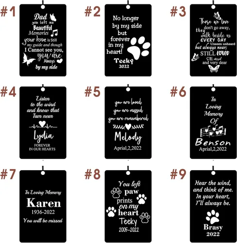 Vista 5 de Campanillas de viento conmemorativas personalizadas para la pérdida de un ser querido, campanillas de viento de condolencias para exteriores