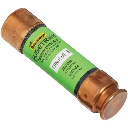 Vista 3 de Bussmann BP/FRN-R-60 Fusible de 60 amperios Fusetron de doble elemento de retardo de corriente de limitación de corriente RK5, 250V Carded UL