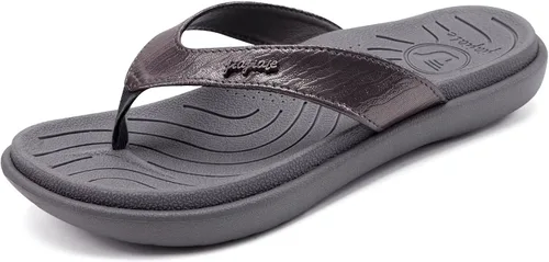 Vista 7 de jiajiale - Sandalias ortopédicas de moda para mujer, ligeras, cómodas, gruesas, acolchadas, tipo pata de gallo, con soporte de arco para fascitis