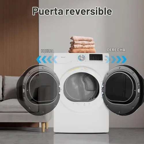 Vista 5 de Smad Secadora eléctrica de 8.0 pies cúbicos, secadora de ropa de tamaño completo de 27 pulgadas, secadora de carga frontal apilable de gran