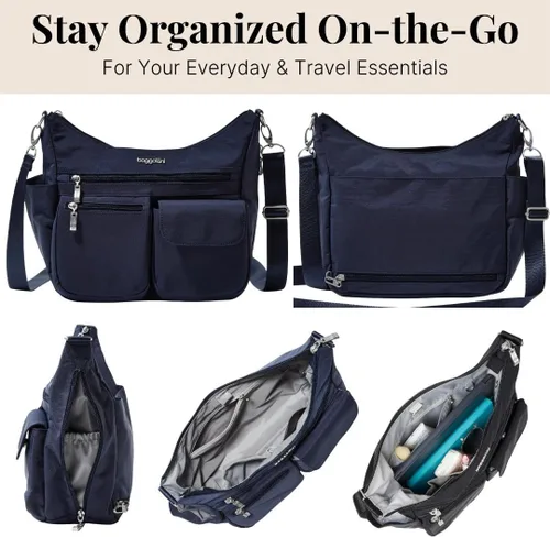 Vista 88 de Baggallini Modern Everywhere Crossbody Women 11x9x4.5 RFID Hobo Bag