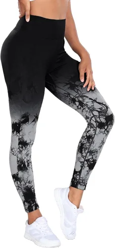 Vista 2 de Leggings de entrenamiento con levantamiento de glúteos para mujer, cintura alta, compresión de abdomen, pantalones de yoga sin costuras, mallas