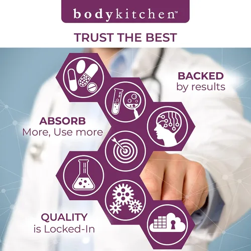 Vista 7 de Body Kitchen Mega NAC (N-acetil cisteína) 600 mg con quercetina, apoya la salud respiratoria y la función inmune y promueve la desintoxicación