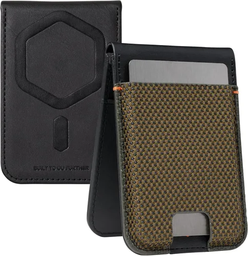 Vista 10 de URBAN ARMOR GEAR UAG - Cartera delgada Kevlar negra para 6 tarjetas con función atril y bloqueo RFID, cartera magnética Metropolis compatible