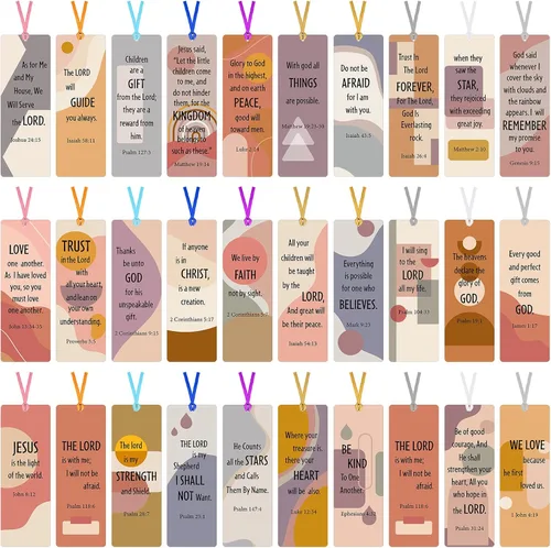 Vista 9 de Chinco Paquete de 120 marcadores de versículos bíblicos para mujeres, escritura cristiana, marcadores inspiradores con cintas, marcadores