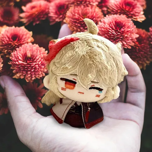 Vista 3 de CALEMBOU Llavero de peluche de anime para mochila, figura de felpa de Chibi de 4 pulgadas, peluche de Al Haitham Kaveh Kazuha para fanáticos (kazuha)