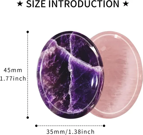 Vista 2 de Mezcla de 4 piedras de preocupación para la ansiedad, piedras preciosas talladas de bolsillo para pulgar, palma, piedras preciosas naturales