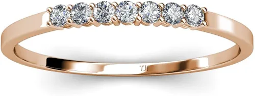 Vista 3 de TriJewels - Alianza de boda para mujer apilable (VS2-SI1, G), 0,35 ctw y oro de 14 quilates