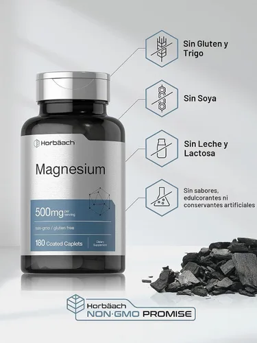 Vista 5 de Horbäach Magnesio 500mg 180 cápsulas