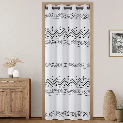 Vista 13 de HOMEIDEAS Cortinas beige para puerta, cortina de privacidad con ojales para dormitorio, 39 pulgadas de ancho x 78 pulgadas de largo, cortinas opacas