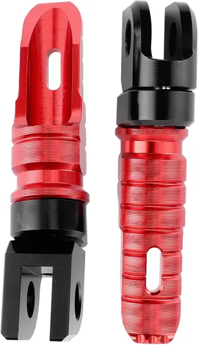 Vista 4 de Acouto Par de estriberas delanteras Pedales de aleación de aluminio aptos para Ninja Z125 PRO Z250/SL Z400 Z900 (rojo) para clavijas delanteras