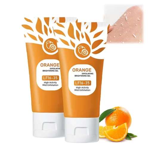 Vista 9 de Gel exfoliante naranja para cara y cuerpo - Exfoliante enzimático suave con extracto de naranja natural, exfoliante facial hidratante para todo tipo