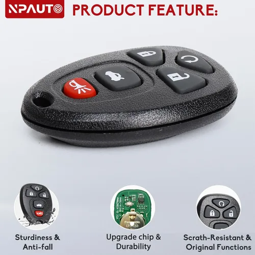 Vista 3 de Llavero de repuesto para Chevrolet Cobalt 06-10, Chevy Malibu 04-12, Pontiac G5 07-09, 05-10 G6, 05-08 Grand Prix, 07-10 Saturn Aura Sky, 05-09