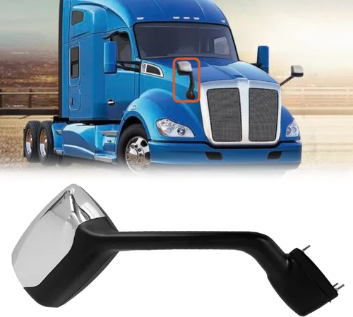 Vista 2 de Espejo de capó cromado para KENWORTH T680 (2013-2020) Peterbilt 579 (2010-2017) Peterbilt 587 (2010-2017) lado derecho