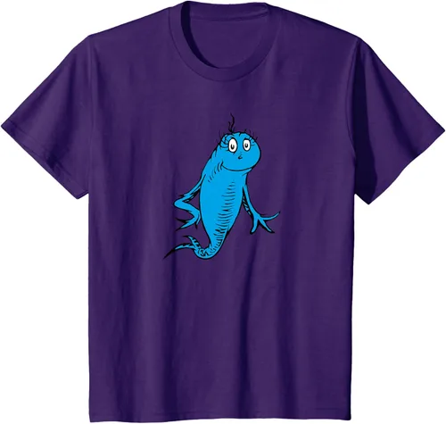 Vista 27 de Dr. Seuss Blue Fish Character - Camiseta con licencia oficial Negro