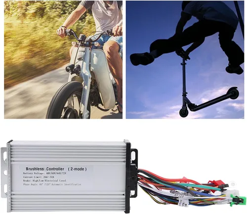 Vista 5 de Controlador de motor sin escobillas, carcasa de aluminio duradera de alta potencia 1000W-1500W, controlador de 48V-72V, rango de voltaje