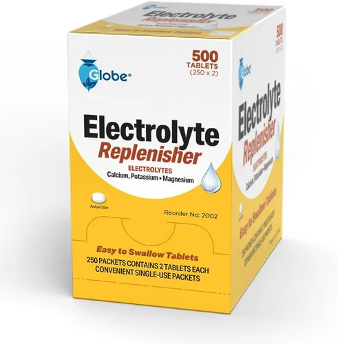 Vista 3 de Globe - Tabletas reponedoras de electrolitos, 500 unidades, paquete de soporte de hidratación Calcium Potassium Magnesium Blend, Single Use